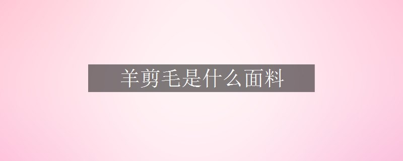 羊剪毛是什么面料