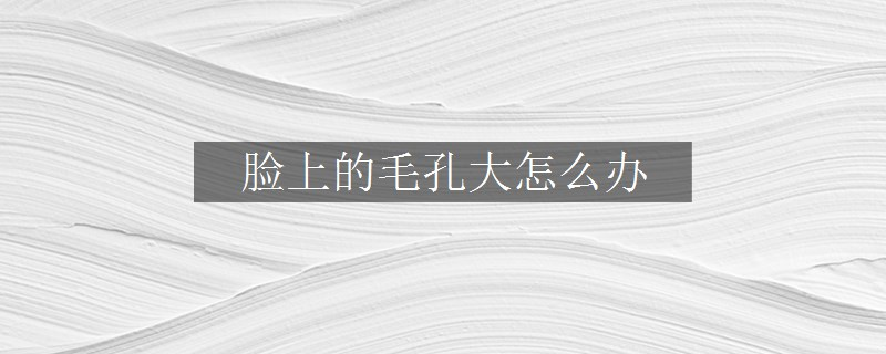 脸上的毛孔大怎么办