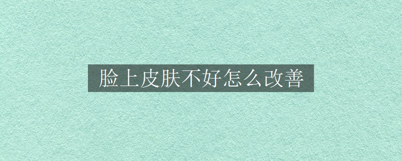 脸上皮肤不好怎么改善