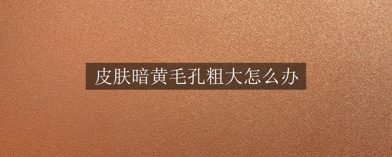 皮肤暗黄毛孔粗大怎么办